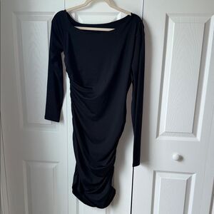 Halara Elegant Black Long Sleeve Dress L NWT